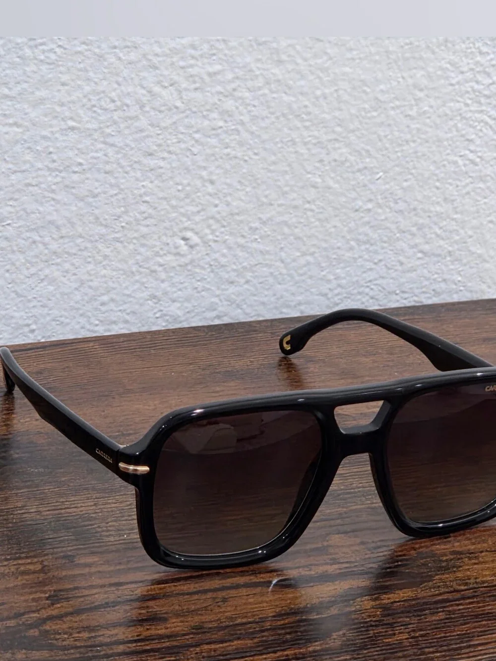 Carrera 317/S 807/HA Black/ Brown Squared Aviator Sunglasses